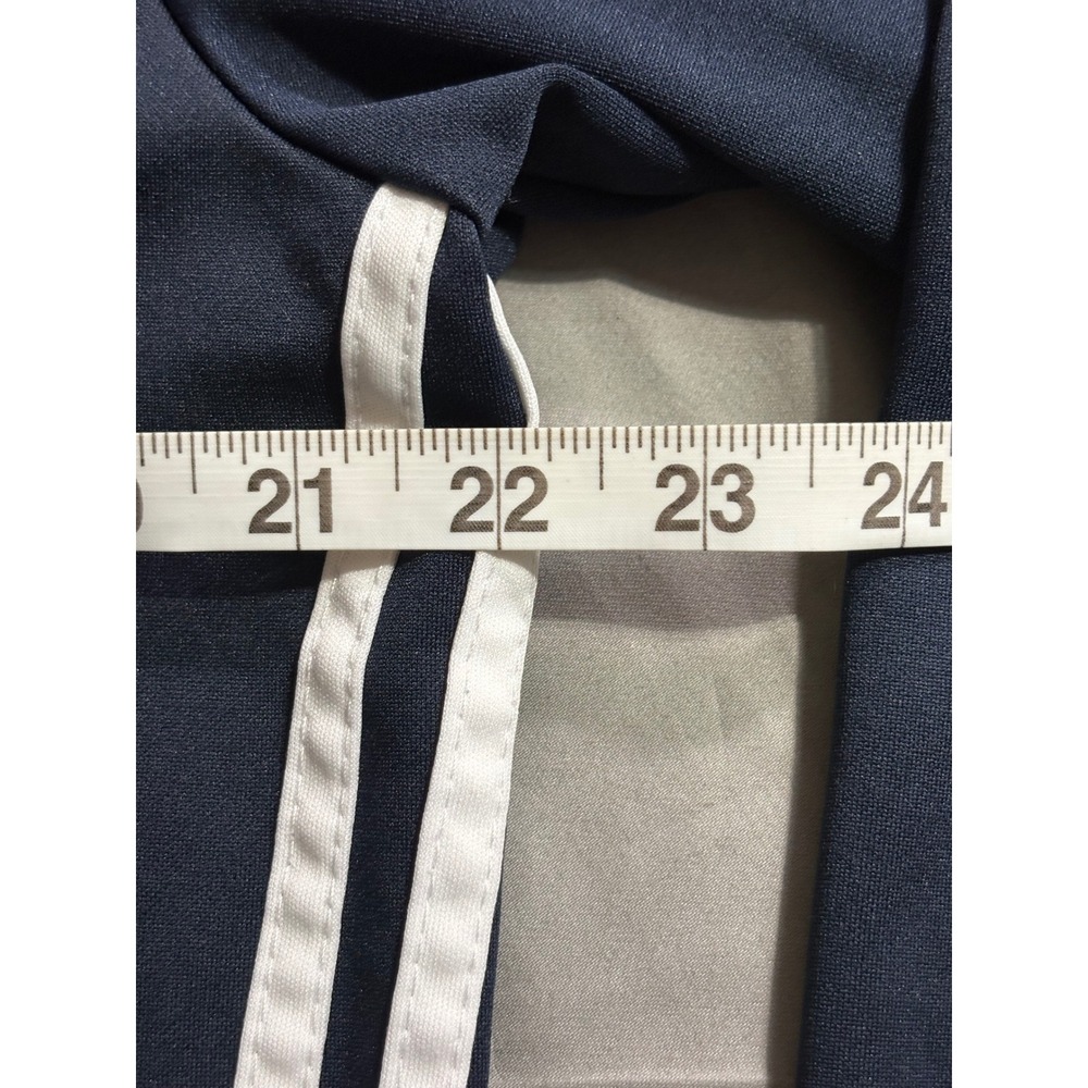 Jerzees Activewear Men 1X Navy Blue Zip Hoodie White Side Stripe Track Jacket - Picture 4 of 5